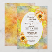 ウェディングシャワー ラスティック ひまわり 花 招待状 (正面/裏面)