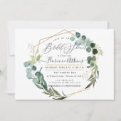 ウェディングシャワー ラスティック ユーカリ グリーン 招待状 (正面)