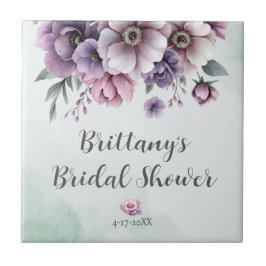 ウェディングシャワー ラベンダー＆グリーンフラワーレース タイル