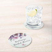 ウェディングシャワー ラベンダー＆グリーンフローラルペーパコースター ラウンドペーパーコースター (インサイチュ)