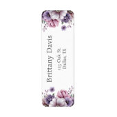 ウェディングシャワー ラベンダー フラワーリターンアドレス ラベル (正面)