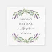 ウェディングシャワー ラベンダー ユーカリ グリーン スタンダードカクテルナプキン (正面)