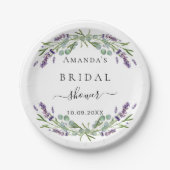 ウェディングシャワー ラベンダー ユーカリ グリーン ペーパープレート (正面)