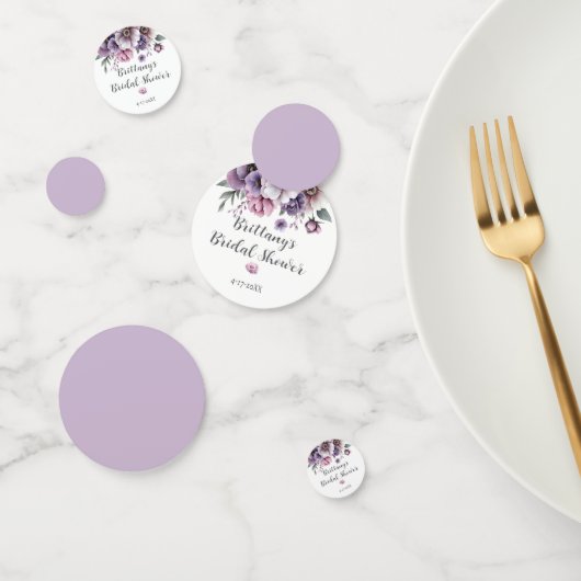 ウェディングシャワー ラベンダー 水彩 フラワー コンフェッティ (グループ)