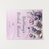 ウェディングシャワー ラベンダー 水彩 花 タペストリー (正面(横))