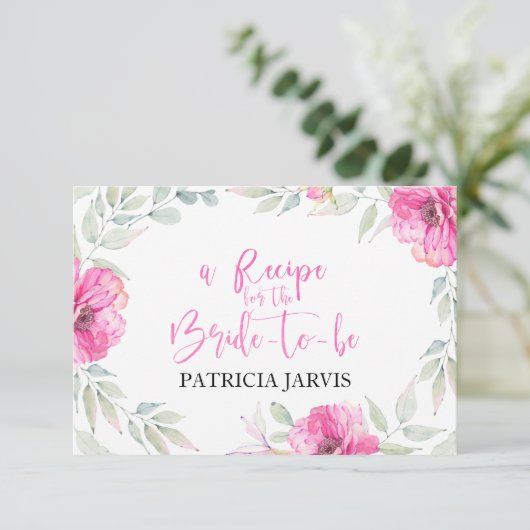 ウェディングシャワー レシピ かわいい 花のリース 水彩 (スタンド正面)