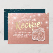 ウェディングシャワー レシピ カップル メイソンジャー ローズゴールド インビテーションポストカード (正面/裏面)