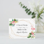 ウェディングシャワー レシピ トロピカル フラミンゴ ルアウ フラワーズ ポストカード (スタンド正面)