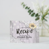 ウェディングシャワー レシピ ライト ラッセルひまわりウッド インビテーションポストカード (スタンド正面)