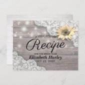 ウェディングシャワー レシピ ライト ラッセル ひまわり 木製 インビテーションポストカード (正面/裏面)