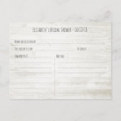 ウェディングシャワー レシピ 多肉植物 ラスティック ウッド インビテーションポストカード (裏面)