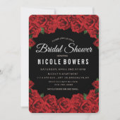 ウェディングシャワー ロマンティック レッドローズ インビテーション (正面)