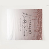 ウェディングシャワー ローズゴールド グリッター オーダーメイド タペストリー (正面(横))