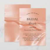 ウェディングシャワー ローズゴールド サテン シルク 招待状 (正面/裏面)
