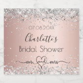 ウェディングシャワー ローズゴールド シルバー ミスター ミセス スパークリングワインラベル (シングルラベル)