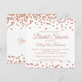 ウェディングシャワー ローズゴールド 偽物 グリッター コンフェッティ 招待状