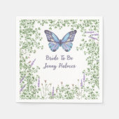 ウェディングシャワー ワイルドフラワー ブルーバタフライ グリーンナ スタンダードカクテルナプキン (正面)