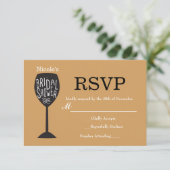 ウェディングシャワー ワイングラス 任意の色 RSVP カード (スタンド正面)