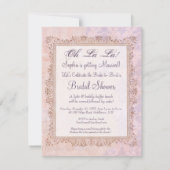 ウェディングシャワー ヴィンテージ コルセット 可愛らしくフェミニン 招待状 (裏面)