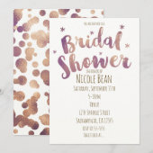 ウェディングシャワー 偽金 ブロンズ 招待状 (正面/裏面)