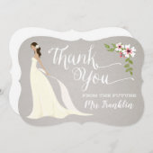 ウェディングシャワー 感謝カード - キャラメル (正面/裏面)