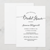 ウェディングシャワー 手書きスクリプト エレガント 招待状 (正面/裏面)
