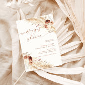 ウェディングシャワー 招待状 ボヘミア テラコッタ パンパスグラス