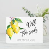 ウェディングシャワー 日程変更 レモン グリーン 招待状 (スタンド正面)