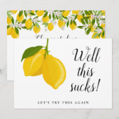 ウェディングシャワー　日程変更 現代的 招待状 (正面/裏面)