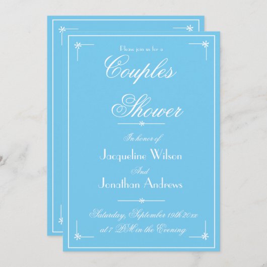 ウェディングシャワー 春 夏 名前 日付 出席確認 招待状 (正面/裏面)