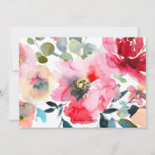 ウェディングシャワー, 水彩ガーデンローズ, 赤オンブレ 招待状 (裏面)