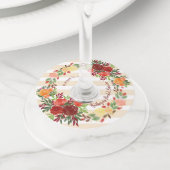 ウェディングシャワー 水彩画 ウェディングローズ wreath ワイングラスタグ (クローズアップ)