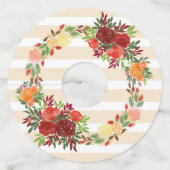 ウェディングシャワー 水彩画 ウェディングローズ wreath ワイングラスタグ (裏面)