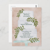 ウェディングシャワー 水彩 ウェディングケーキ 招待状 (正面/裏面)