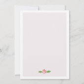 ウェディングシャワー 水彩 ローズ 花 植物画 招待状 (裏面)