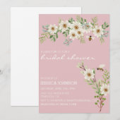 ウェディングシャワー 水彩 花 ダリア 春 招待状 (正面/裏面)