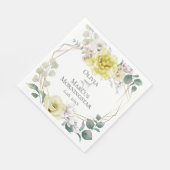 ウェディングシャワー | 牡丹の黄色い花 スタンダードランチョンナプキン (角)