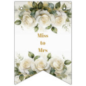 ウェディングシャワー 白いバラ Miss to Mrs バンティングフラッグ (第1の旗)