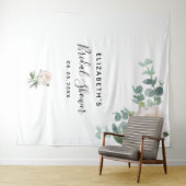 ウェディングシャワー 白いユーカリ グリーン エレガント タペストリー (インサイチュ(横))