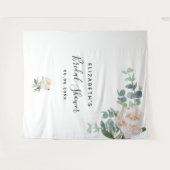 ウェディングシャワー 白いユーカリ グリーン エレガント タペストリー (正面(横))