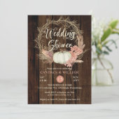 ウェディングシャワー-素朴パンプキンパンパリース 招待状 (スタンド正面)