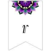 ウェディングシャワー。紫のマンダラ バンティングフラッグ (第3の旗)