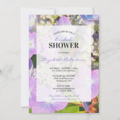 ウェディングシャワー 紫 青 ハイドランジア 花をテーマに 招待状 (正面)