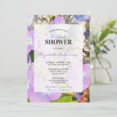 ウェディングシャワー 紫 青 ハイドランジア 花をテーマに 招待状 (スタンド正面)