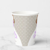 ウェディングシャワー 結婚式 白いドレス 紫のバラ 紙コップ (右)