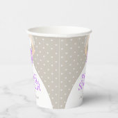 ウェディングシャワー 結婚式 白いドレス 紫のバラ 紙コップ (右)