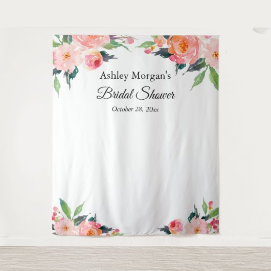 ウェディングシャワー 花の写真撮影用背景ボード タペストリー (正面)