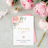 ウェディングシャワー 花束 ユーカリ ローズゴールド ピンク サンキューカード