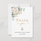 ウェディングシャワー 花束 ユーカリ 緑豊か エレガント サンキューカード (正面)