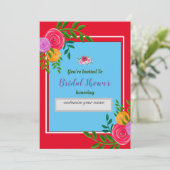 ウェディングシャワー 花飾り 招待状 (スタンド正面)